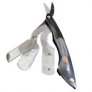IKZARSA Straight <b>Razor</b> Stainless Steel Blade Single Edge Barber Shop & Outdoor Use Face Head Shaving for <b>Men</b> Buffalo Horn Handle - Product Image 5