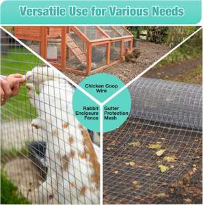 Maille 40cm X 5M Fil Galvanisé 2.5mm Trou Carré Filtre Quincaillerie Tissu Soudé Rouleau Service De Coupe pour Lapin Rat Souris Clôture - Product Image 6