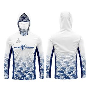 Camisa de pesca con estampado de sublimación Jersey Sudadera con capucha de manga larga Camisas de pesca personalizadas - Product Image 1