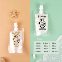 Sachets souples personnalisés en plastique pour liquides 100ml 200ml, avec bec verseur, pour jus, gelée et boissons