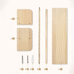 Juego de 3 estantes flotantes de madera natural, estantes de libros montados en la <span class=keywords><strong>pared</strong></span> para habitación de niños, decoración de guardería y organización de almacenamiento - Product Image 2