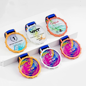 2026 年新款金银铜奖牌定制 UV 印花圆形奖牌玻璃奖杯儿童运动奖杯 - Product Image 3