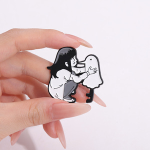 Venta al por mayor de lindos pines esmaltados Oyasumi <span class=keywords><strong>Punpun</strong></span>, broche de dibujos animados de pájaros y animales, pin de solapa personalizado - Product Image 1