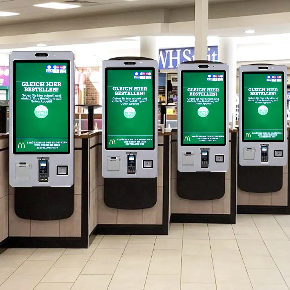 Mcdonalds KFC Wall Mountable Mesin Pemesanan Mandiri Mesin Tiket Otomatis dengan POS/Printer dengan Perangkat Lunak Memesan Inc. USA