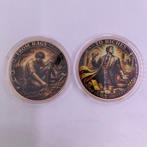 เหรียญทองแดงเคลือบสี 1 ออนซ์ .999 ผลิตตามสั่ง งานฝีมือโลหะขายส่ง Rags to Riches เหรียญทองแดงเคลือบทองแดง - Product Image 5