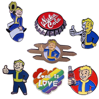 Pin Enamel Bertema Game Kustom, Bros Logam dengan Teknik Pengecoran untuk Hadiah Penggemar Cosplay
