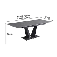 Usine de meubles Guangdong ensemble de tables à manger en pierre 6 places table à manger extensible ensemble de 6 chaises Oka meubles de luxe en béton