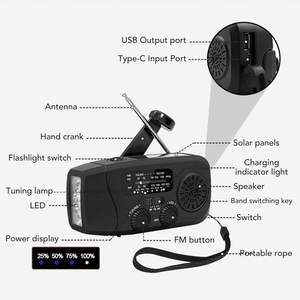<span class=keywords><strong>Radio</strong></span> météo manuelle à manivelle et solaire 2000 mAh pour les pannes de courant prolongées - Product Image 2