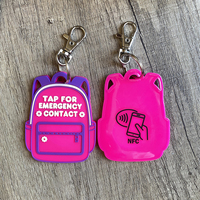 Llavero NFC Personalizado con Contacto de Emergencia para Niños, Etiqueta de Identificación de Seguridad para Mochila Escolar, Etiqueta con Información Médica para Padres, Llamada Telefónica