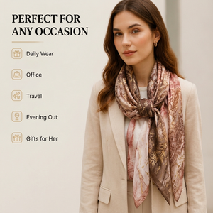 Custom Satin-Like Gold Foil <b>Scarf</b> 180x90cm Personalized Logo Pattern Shawl OEM ODM <b>Large</b> Fashion Wrap Supplier - Product Image 4