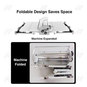 स्टेनलेस स्टील टेबल टॉप पिज्जा क्रॉइसेंट पेस्ट्री आटा शीटर रोलर मशीन प्यूफ पेस्ट्री मशीन - Product Image 5