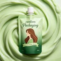 Sachet souple de 100 ml pour coloration capillaire bio en gros, avec bouchon à vis, végétalien, anti-fuite, imprimé sur mesure, emballage cosmétique