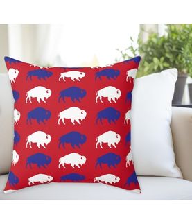 Décoration de sport de coussin de football de buffle personnalisé, cadeau pour papa fils <span class=keywords><strong>Guy</strong></span> lui, ballon de joueur de football Art bleu rouge - Product Image 2