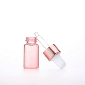 Mini Botellas de Vidrio para Muestras de 5ml, 3ml, 2ml, 1ml, Botella de Vidrio Rosa para Aceites Esenciales con Gotero Dorado Rosa - Product Image 5
