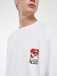 T-shirt pour homme à manches longues oversize décontracté avec motif imprimé respirant col rond Imperio Shop White Friends - Product Image 3