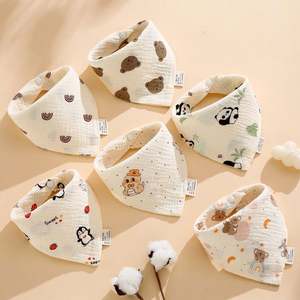 Bavoirs carrés pour bébé en coton biologique 100% sur le devant et en tissu éponge sur le dos, avec boutons-pression en plastique, personnalisables en usine - Product Image 2