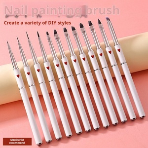 15 Years Factory Brand Nail Art <b>Brush</b> Set High Quality Nail Salon Special Nail Pull Pen Metal Handle Liner Hair Shape OEM/ODM - Product Image 2