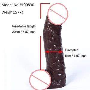 सेक्स खिलौना Insertable 7.87 इंच कृत्रिम अफ्रीका विशाल बड़ा विशाल काले thrusting dildo xxl के लिए यथार्थवादी सिलिकॉन लिंग महिला