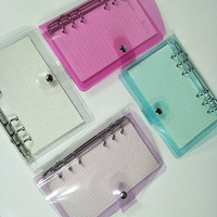 Carnet A5 A6 A7 avec couverture en PVC et métal pailleté, classeur rechargeable à 6 anneaux, fermeture à bouton-pression, classeur à feuilles mobiles