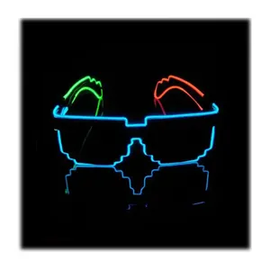 Partei Versorgung EL Draht Licht Up Gläser Led Mosaik Design Blinkende Sonnenbrille