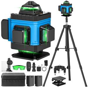 360 °   เครื่องวัดระดับเลเซอร์พร้อมขาตั้ง ปรับระดับอัตโนมัติ แบตเตอรี่ลิเธียมไอออนแบบชาร์จได้ เลเซอร์เส้นสีเขียว สำหรับงาน DIY ในอาคาร - Product Image 1