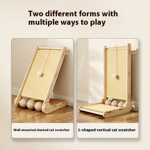 Panneau de densité en bois massif Cat Scratcher Sisal Jute Matériel Résistant à l'usure No-Crumbs Cat Claw Board Colonne de préhension verticale pour - Product Image 3