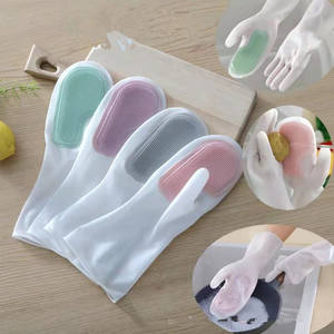 Gants de vaisselle magiques imperméables et antidérapants Brosse à vaisselle en silicone pour la maison. - Product Image 1