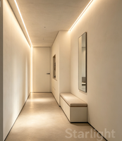 Profilé LED en aluminium pour éclairage linéaire encastré, avec bord masqué pour un montage impeccable, idéal pour l'éclairage intérieur moderne