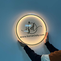 Décoration murale de salon en acrylique rétroéclairé personnalisé Panneau de porte à LED blanche pour l'extérieur, la maison et le bureau Panneaux en bois lumineux pour la publicité intérieure