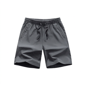 Short de bain pour homme personnalisé par le fabricant, 100 % polyester, épais, taille élastique, braguette zippée, coupe ample, couleur unie - Product Image 1