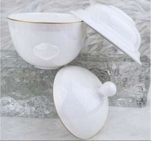 Élégant ensemble de réchauds en céramique avec incrustations florales, chauffe-plats en porcelaine, pot à gratin avec couvercle ajouré pour événements hôteliers - Product Image 6