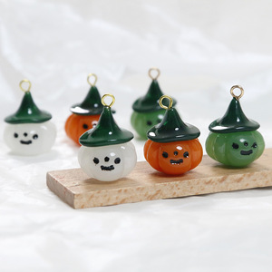 Halloween Children's Resin Spooky Miniature Charms DIY Jewelry Making | Ghost Lantern Skull Pumpkin Dog Pendants - Product Image 1