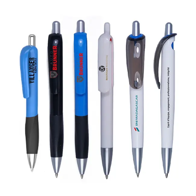 Kits de bolígrafos personalizados Bolígrafo de cartón deportivo Bolígrafo promocional con logotipo Regalo publicitario de plástico mate YIBAO Azul Negro