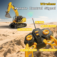 Excavadora de Juguete a Control Remoto para Niños, Educativa, con Luces y Música, Mesa de Trabajo Giratoria de 360 Grados, Simulación de Aleación