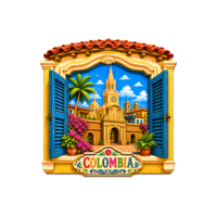 Imán de Resina Premium para Refrigerador con Diseño de la Ciudad Histórica de Cartagena, Colombia, para Decoración del Hogar y la Cocina