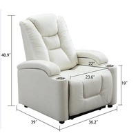 Geeksofa Furniture Siège de canapé inclinable en cuir avec porte-gobelet et table rabattable pour cinéma maison électrique