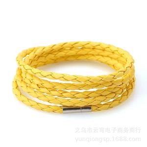 European And American Style 5 Layer Pu <b>Leather</b> <b>Bracelet</b> With Snap Clasp For Gift - Product Image 5
