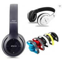 Casque sans fil P47 à prix d'usine, écouteurs sportifs avec carte TF, casque sans fil mains libres avec microphone, son stéréo