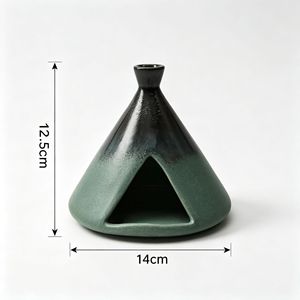 Brûleur d'encens conique en céramique pour Palo Santo, sauge et cèdre – Diffuseur d'arômes moderne de style chinois pour la décoration intérieure - Product Image 4