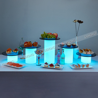 Support de lampe LED cylindrique en acrylique, présentoir à dessert, buffet moderne, vitrine à gâteaux, stand à cupcakes pour mariage, fête, restaurant, USB