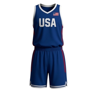 Ensemble uniforme de basketball personnalisé réversible bleu marine pour femmes et hommes, maillot de sport vierge pour sublimation - Product Image 2