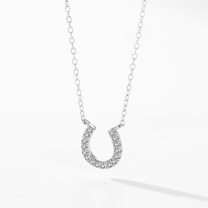 Ailmay 925 encanto de plata esterlina en forma de U deslumbrante AAAAA CZ colgante collar para mujeres niñas regalos del Día de San Valentín joyería fina - Product Image 3