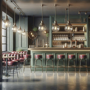 Comptoir de bar musical LED personnalisé, design luxueux en bois, mobilier commercial pour restaurant, club, bar, intérieur imperméable et écologique - Product Image 1