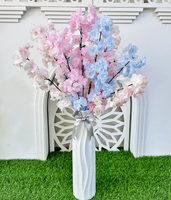 Fleurs artificielles, branches de cerisier, arrangement de fleurs blanches avec vase pour mariage, événement, décoration de fête à domicile
