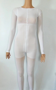 Combinaison amincissante blanche Hongde LPGBS pour les traitements <span class=keywords><strong>de</strong></span> la <span class=keywords><strong>cellulite</strong></span> et les massages, nylon et élasthanne - Product Image 2