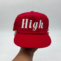 Casquette de baseball personnalisée sportive à profil bas, visière courte, en coton rouge pur, 5 panneaux, visière incurvée, broderie, ajustable