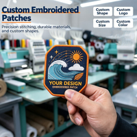 Patchs brodés personnalisés de forme variée, autocollants, thermocollants, écologiques, couleur et taille personnalisées, patchs brodés pour la décoration