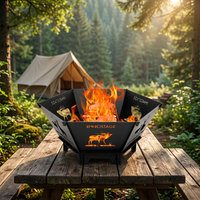 Brasero portable autoportant en métal à bois, finition thermolaquée, pour camping et jardin, fabriqué en Chine, modèle Zhongpin