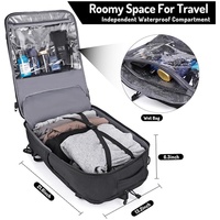 Sac à dos de voyage pour homme 40L avec port de charge USB, sac de voyage convertible résistant à l'eau et durable