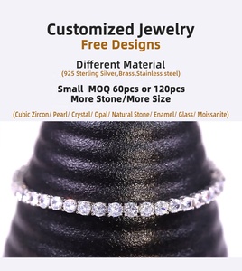 <span class=keywords><strong>Bracciale</strong></span> Tennis Personalizzato in <span class=keywords><strong>Argento</strong></span> 925 e Ottone con Zirconia Cubica 5A da 4MM, Catena in Rame per Donna e Ragazza - Product Image 2